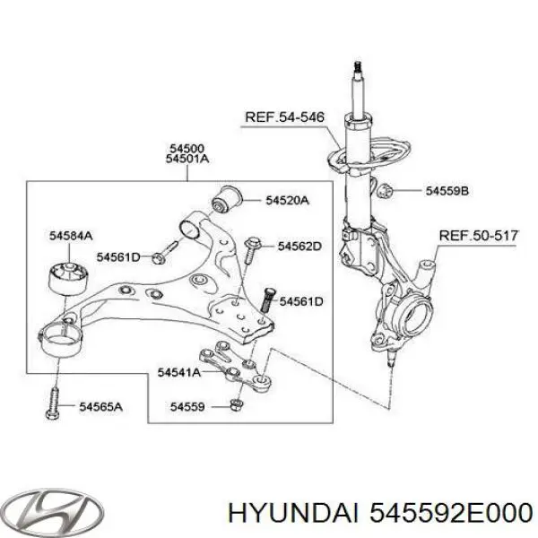 Tuerca del vástago del amortiguador delantero Hyundai/Kia 545592E000 precio, desde 0,88 EUR