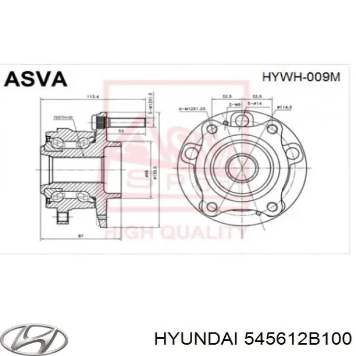 Comprar 545612B100 Hyundai/Kia Perno de cubo