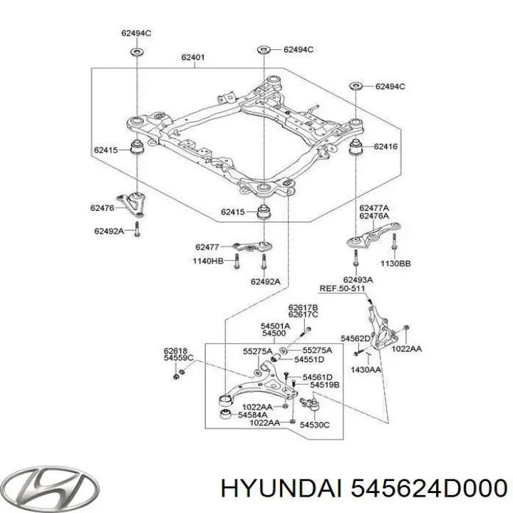 Comprar 545624D000 Hyundai/Kia Tornillo de fijación de la rótula de suspensión delantera al muñón