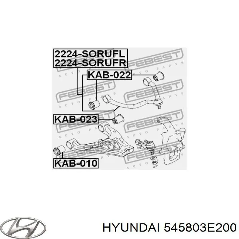 545803E200 Hyundai/Kia silentblock de suspensión delantero inferior