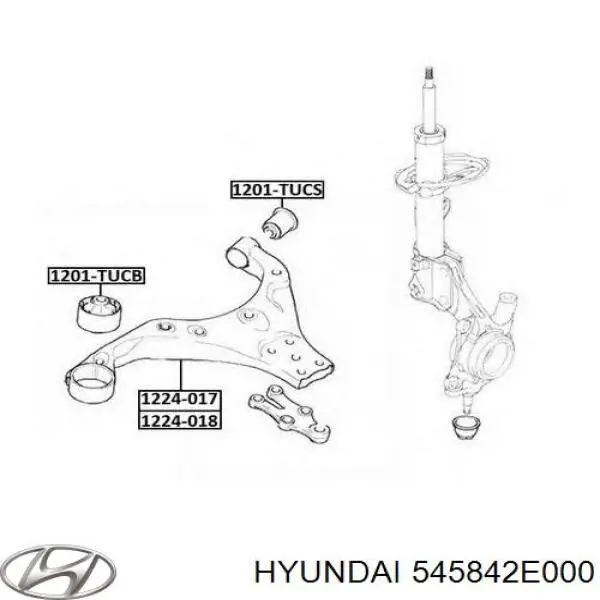 545842E000 Hyundai/Kia silentblock de suspensión delantero inferior