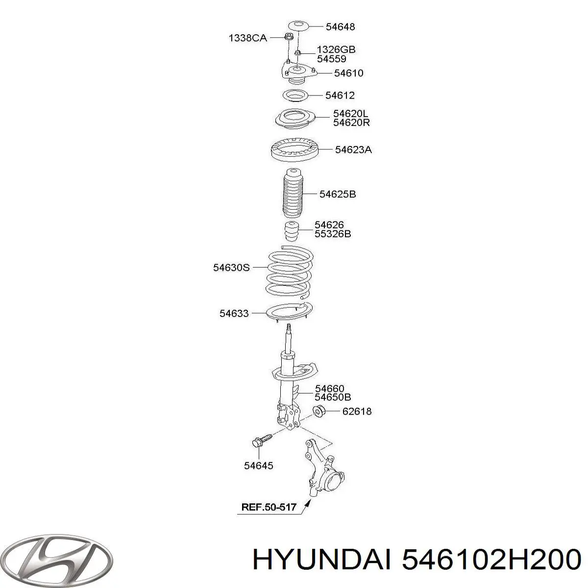 546102H200 Hyundai/Kia Soporte del amortiguador delantero