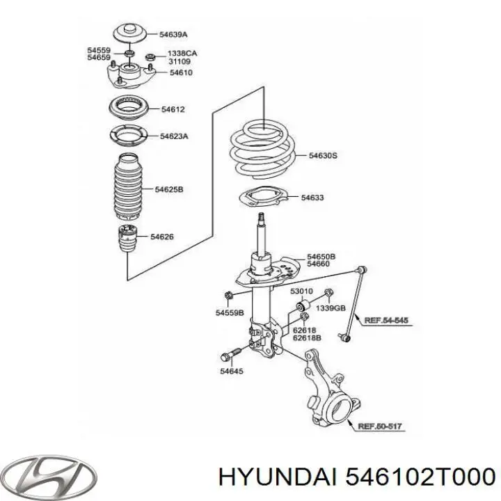 546102T000 Hyundai/Kia soporte amortiguador delantero