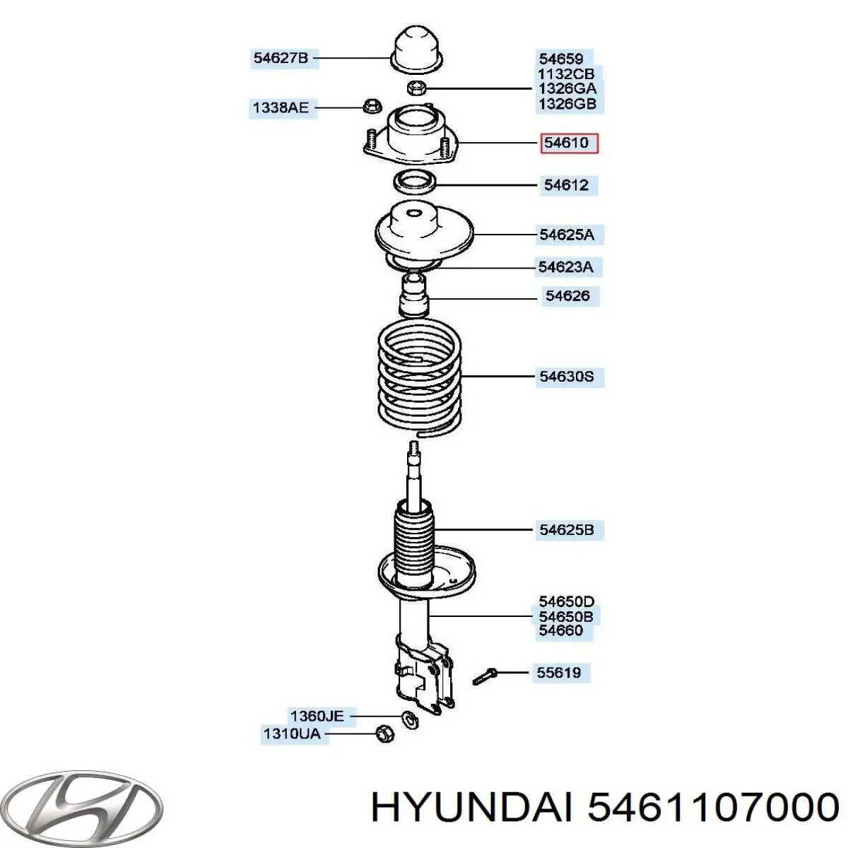 Soporte del amortiguador delantero 5461107000 Hyundai/Kia