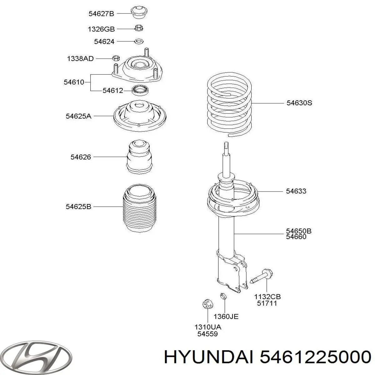 Rodamiento amortiguador delantero para Hyundai Accent (LC)