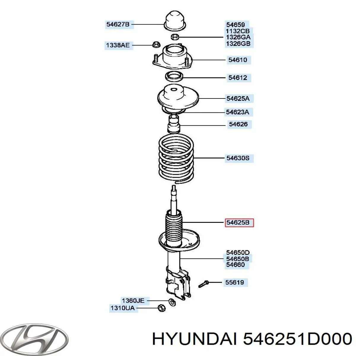 546251D000 Hyundai/Kia fuelle, amortiguador delantero