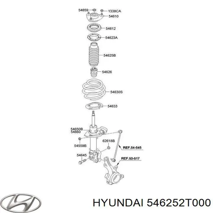Fuelle, amortiguador delantero para Hyundai I40 (VF)