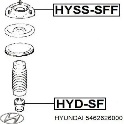 Almohadilla de tope, suspensión delantera para Hyundai Santa Fe (CM)