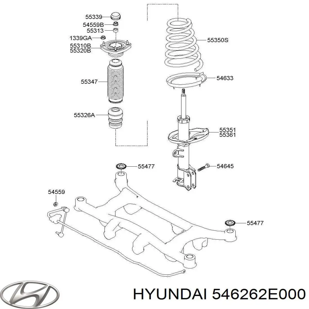 Tope de amortiguador delantero Hyundai/Kia 546262E000