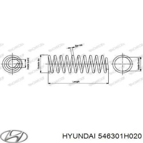 546301H020 Hyundai/Kia muelle de suspensión eje delantero