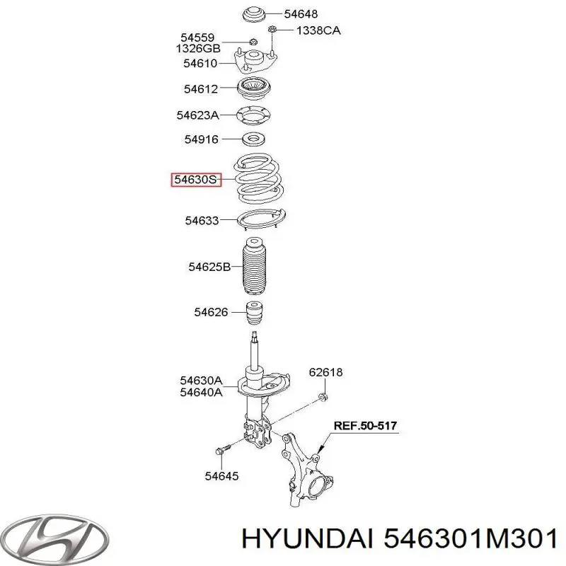 546301M301 Hyundai/Kia muelle de suspensión eje delantero