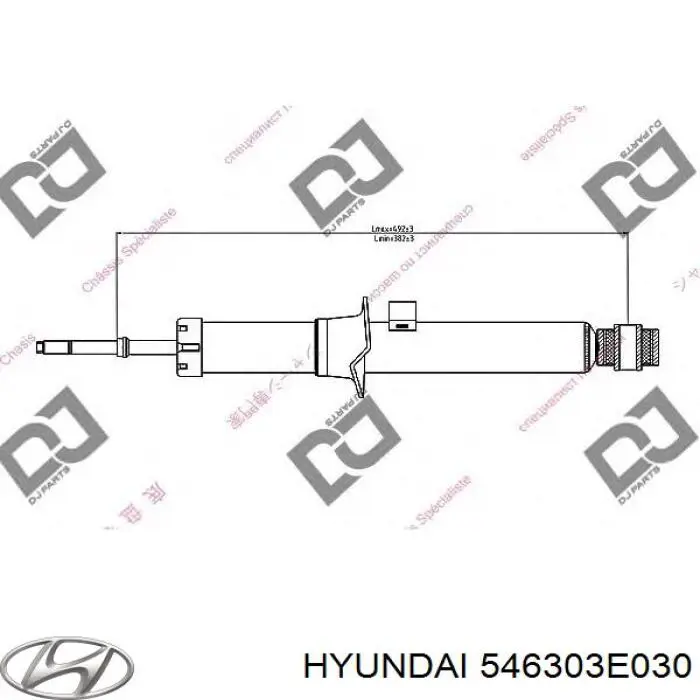 546303E030 Hyundai/Kia amortiguador delantero izquierdo
