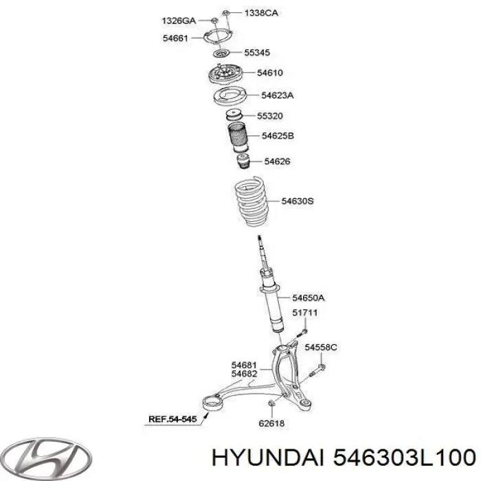 546303L100 Hyundai/Kia soporte amortiguador delantero