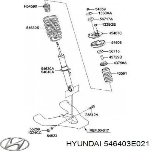 546403E021 Hyundai/Kia amortiguador delantero derecho