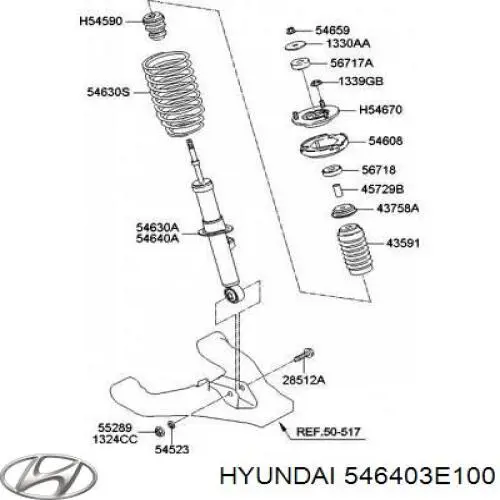 Comprar 546403E100 Hyundai/Kia Amortiguador delantero derecho