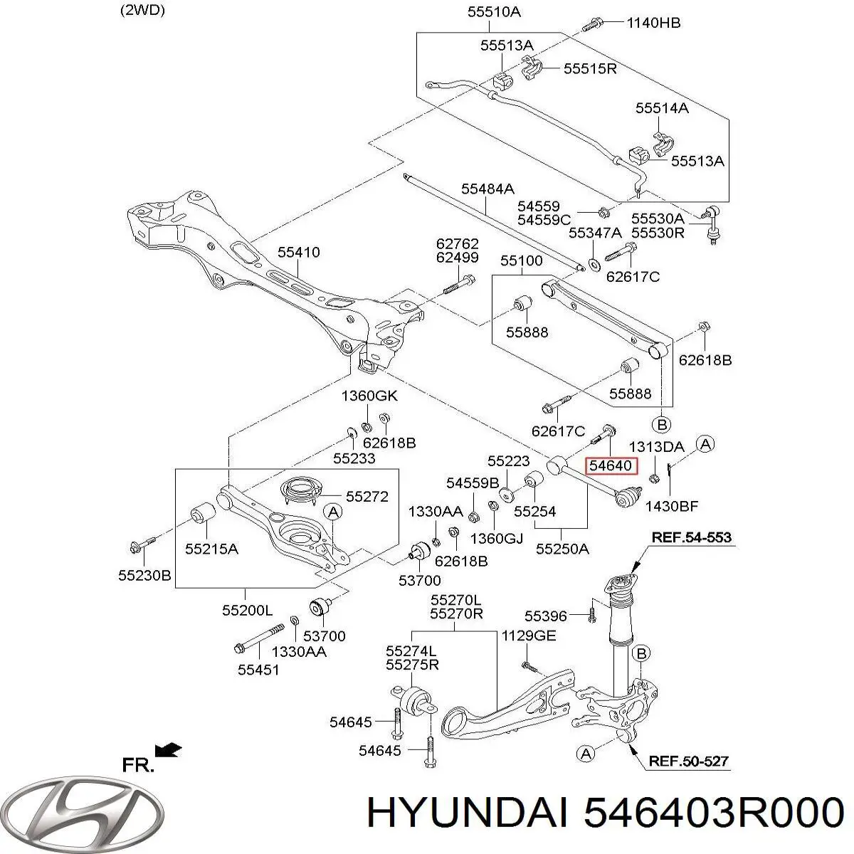 Perno interior del brazo de caída trasero Febest 1229023KIT