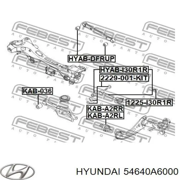 Comprar 54640A6000 Hyundai/Kia Perno interior del brazo de caída trasero