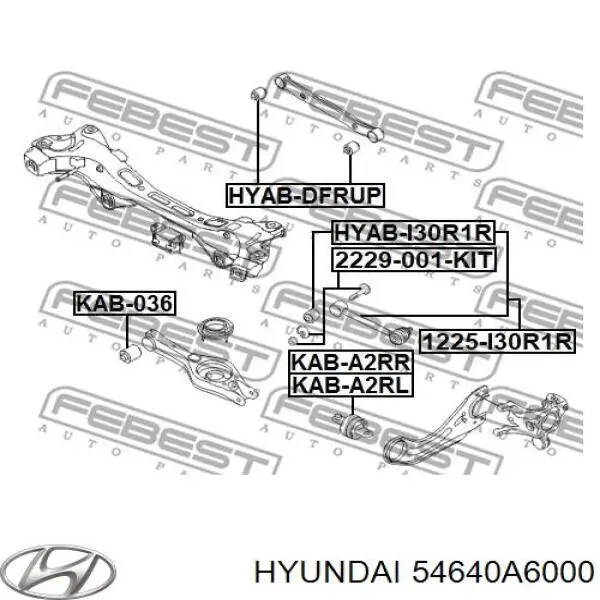 Perno interior del brazo de caída trasero Hyundai/Kia 54640A6000 precio, desde 13,55 EUR