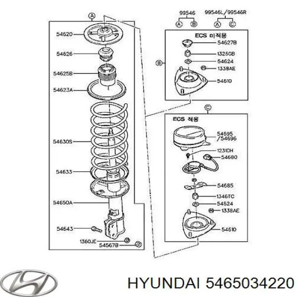 Amortiguador delantero Hyundai/Kia 5465034230