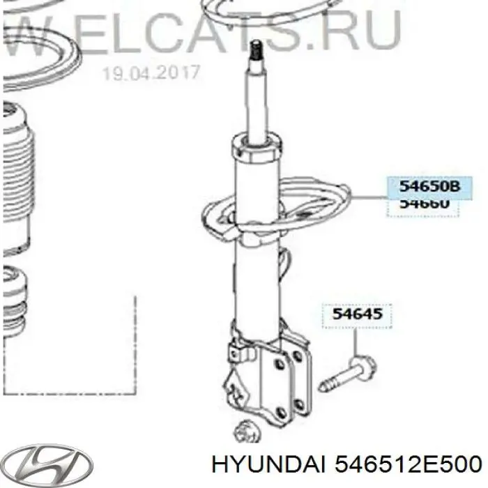 546512E500 Hyundai/Kia Amortiguador frontal izquierdo