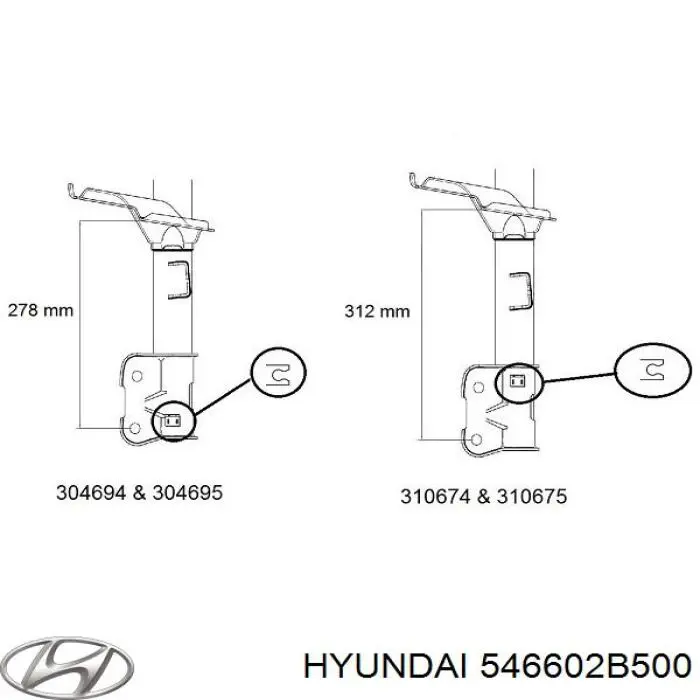 Comprar 546602B500 Hyundai/Kia Amortiguador delantero derecho