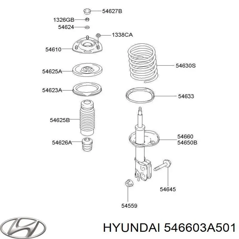 Amortiguador delantero derecho Hyundai/Kia 546603A501 precio, desde 91,64 EUR