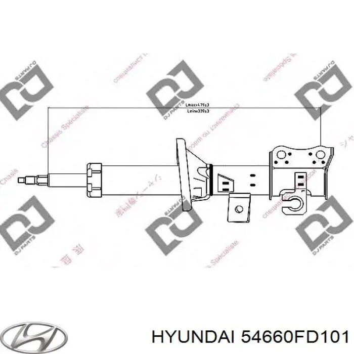 Amortiguador delantero derecho 54660FD101 Hyundai/Kia
