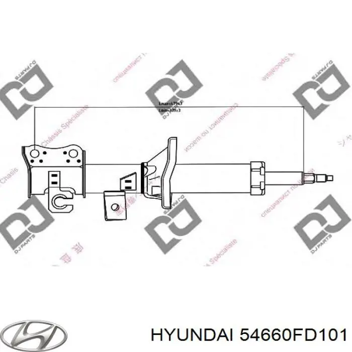 Comprar 54660FD101 Hyundai/Kia Amortiguador delantero derecho