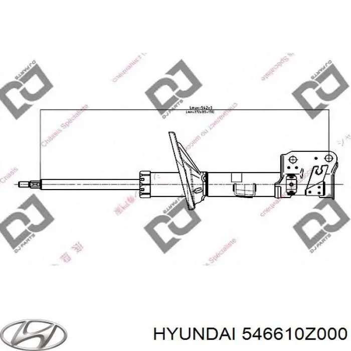 Amortiguador delantero derecho 546610Z000 Hyundai/Kia