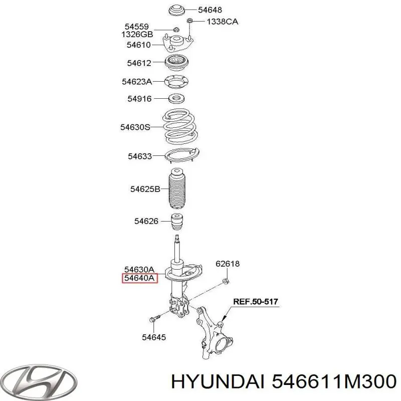 546611M300 Hyundai/Kia amortiguador frontal derecho