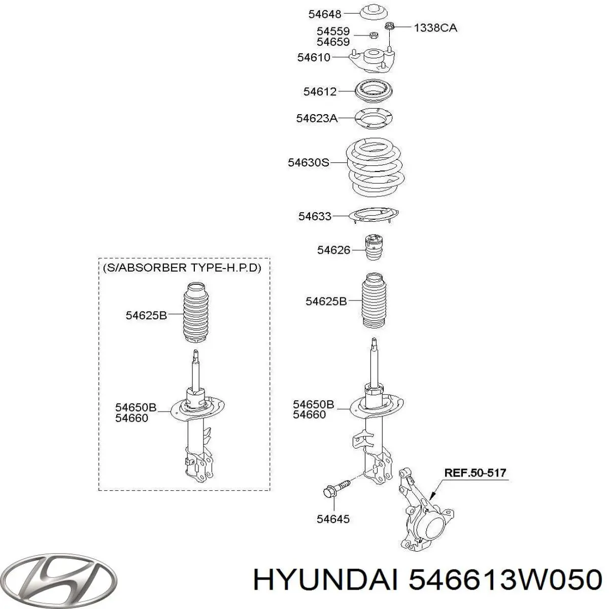 Amortiguador delantero derecho Hyundai/Kia 546613W050 precio, desde 59,53 EUR