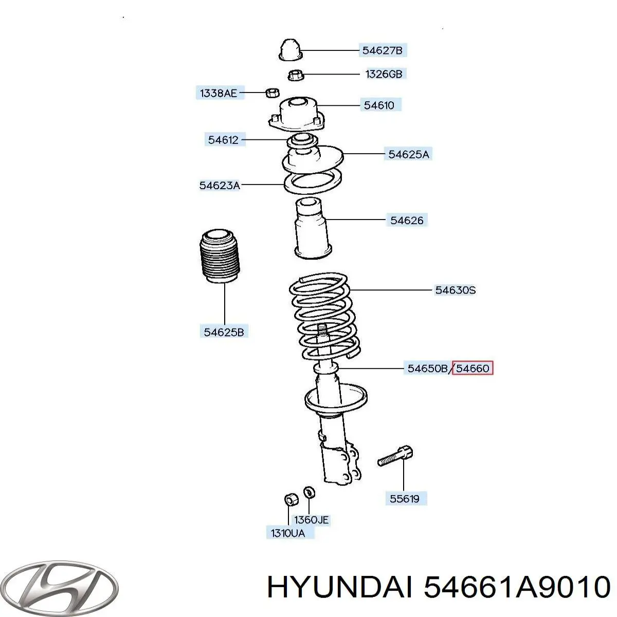 54661A9010 Hyundai/Kia amortiguador delantero derecho
