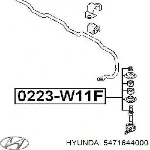 54716-44000 Hyundai/Kia casquillo del soporte de barra estabilizadora delantera