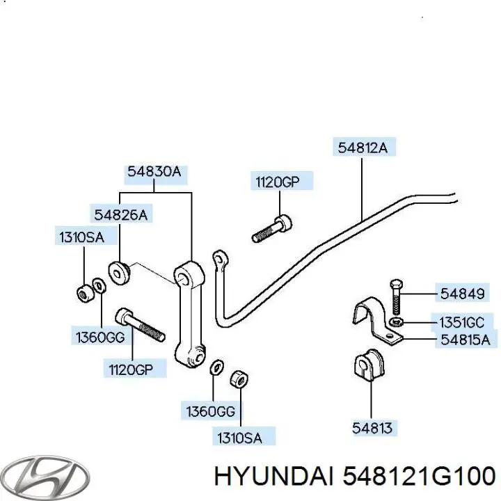 Comprar 548121G100 Hyundai/Kia Buje de barra estabilizadora delantera