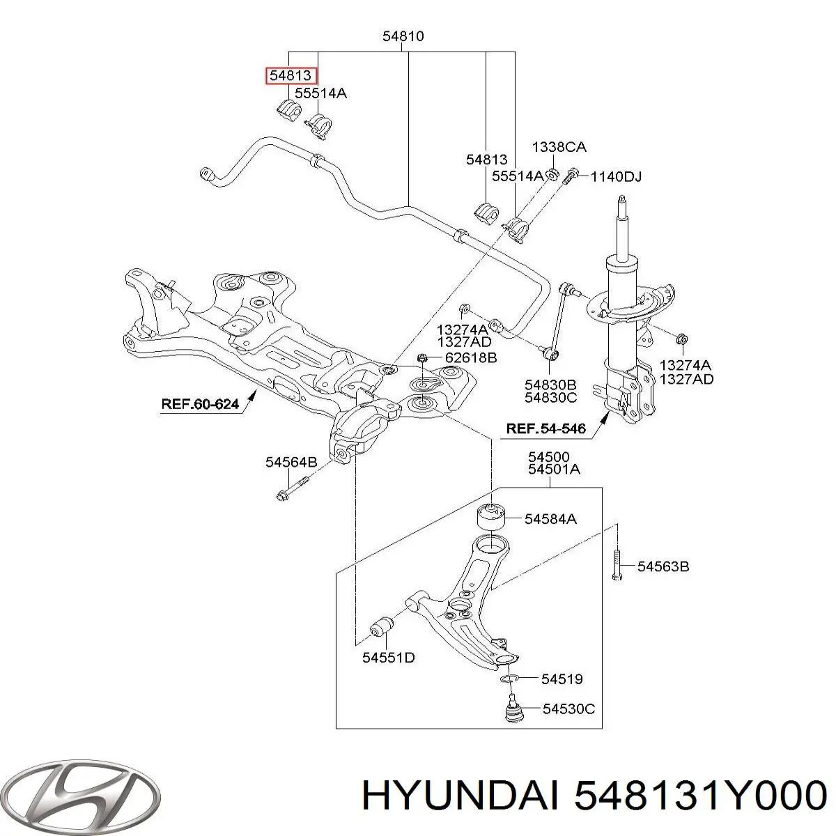 Buje de barra estabilizadora delantera Hyundai/Kia 548131Y000 precio, desde 4,28 EUR
