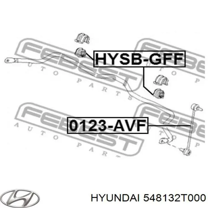 Buje de barra estabilizadora delantera Hyundai/Kia 548132T000 precio, desde 4,60 EUR