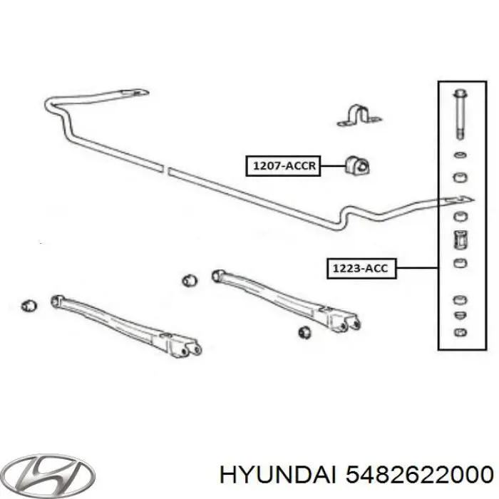 5482622000 Hyundai/Kia casquillo del soporte de barra estabilizadora delantera
