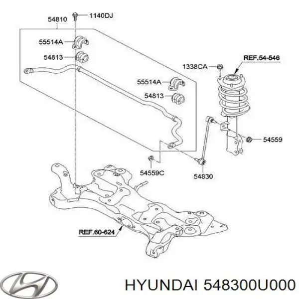 548300U000 Hyundai/Kia soporte de barra estabilizadora delantera