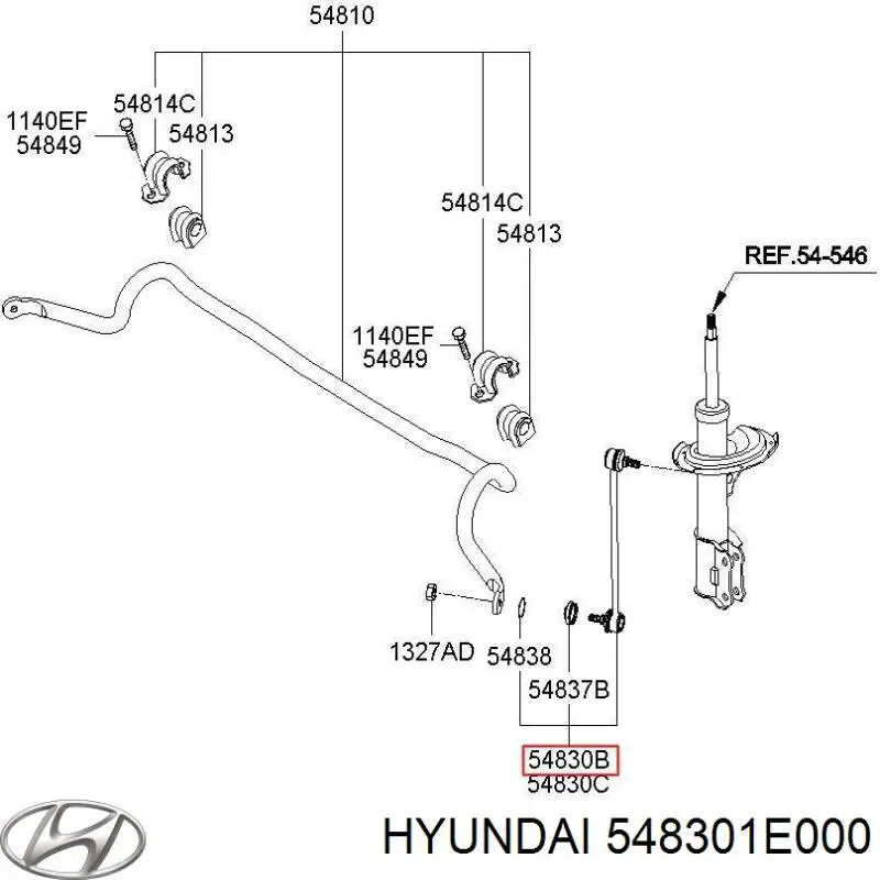 548301E000 Hyundai/Kia Bieleta estabilizadora delantera izquierda