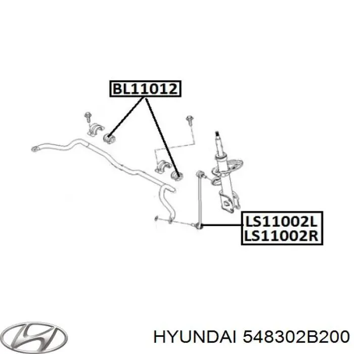 Bieleta estabilizadora delantera izquierda 548302B200 Hyundai/Kia
