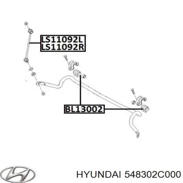 Bieleta estabilizadora delantera izquierda 548302C000 Hyundai/Kia