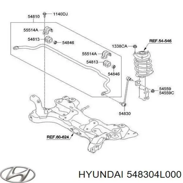 548304L000 Hyundai/Kia soporte de barra estabilizadora delantera