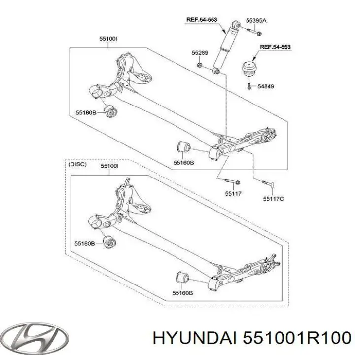 Subchasis trasero soporte motor Hyundai/Kia 551001R100 precio, desde 293,70 EUR
