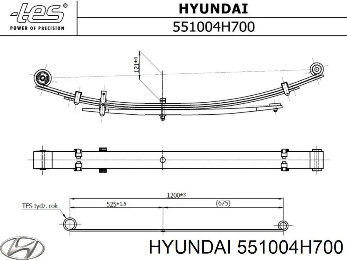 551004H700FFF Hyundai/Kia ballesta de suspensión trasera