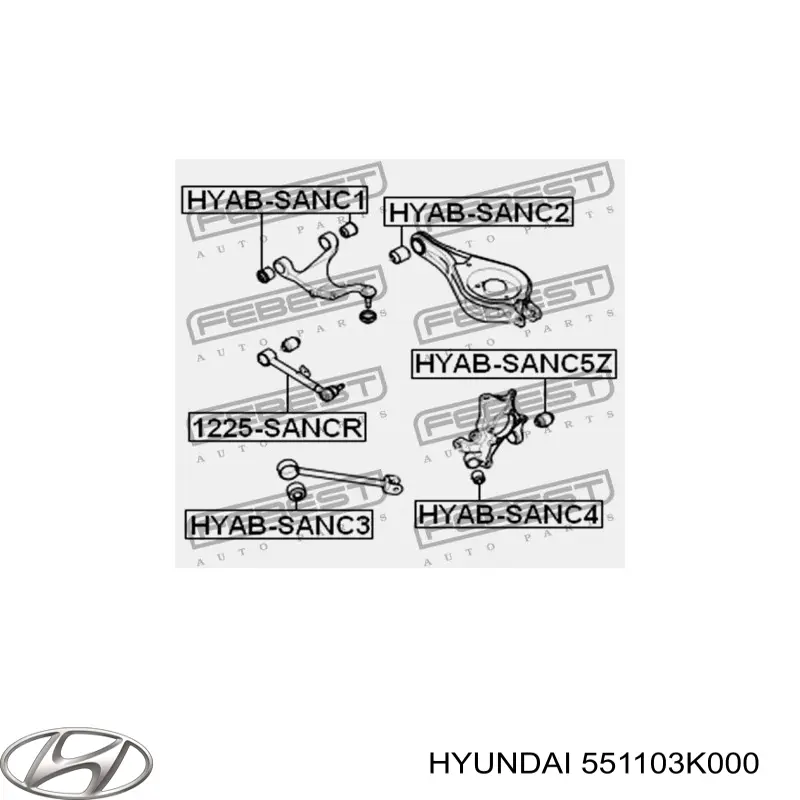 Brazo superior izquierdo de la suspensión trasera 551103K000 Hyundai/Kia