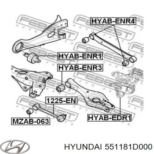 Buje del brazo transversal trasero Hyundai/Kia 551181D000 precio, desde 7,61 EUR