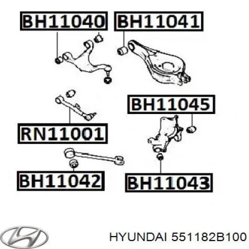 Comprar 551182B100 Hyundai/Kia Buje trasero del brazo longitudinal trasero