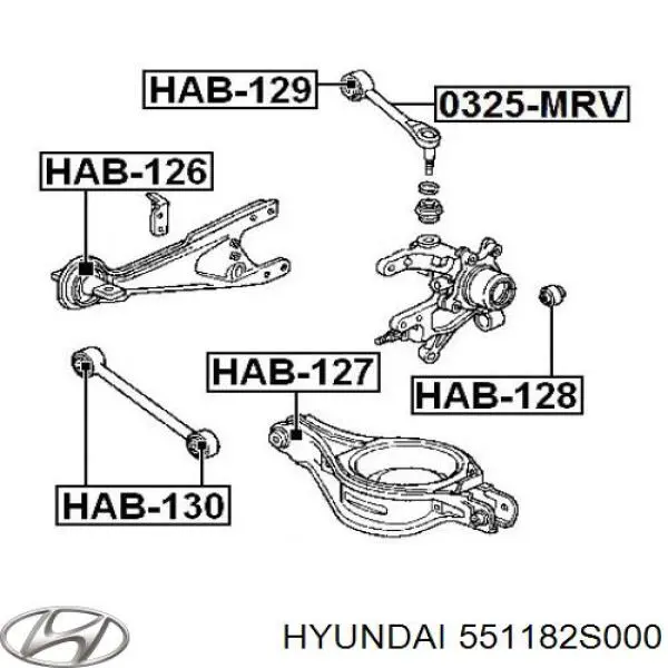 551182S000 Hyundai/Kia suspensión, barra transversal trasera