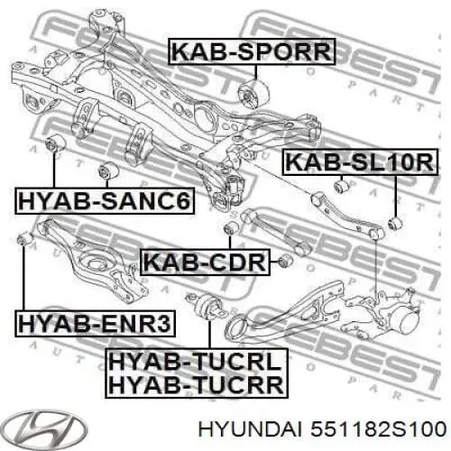 551182S100 Hyundai/Kia silentblock de brazo suspensión trasero transversal