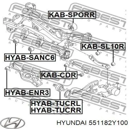551182Y100 Hyundai/Kia silentblock de brazo suspensión trasero transversal